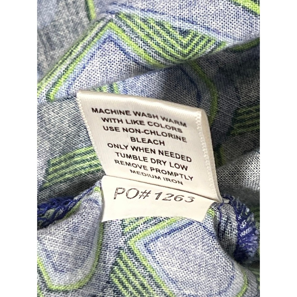 Koi by Kathy Peterson Womens Scrub Top Purple Green Geometric Comfy Cotton 2X - Picture 10 of 11